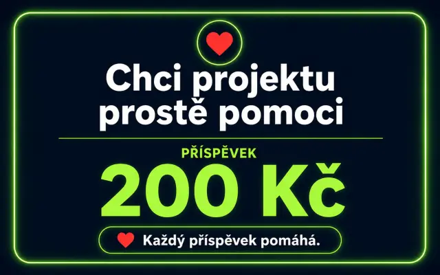 Chci projektu prostě pomoci – podpora bez odměny