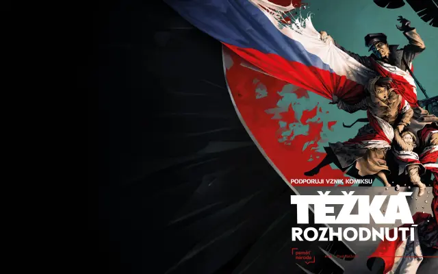 Tapeta pro desktop počítače nebo na mobil s motivem titulky komiksu TĚŽKÁ ROZHODNUTÍ