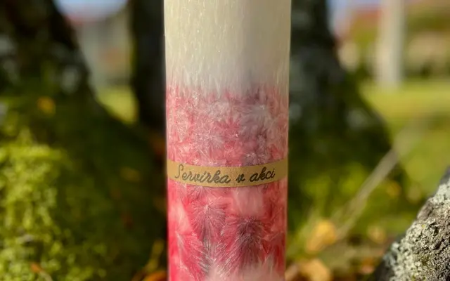 Unikátní 100% přírodní svíčka - Servírka v akci v dárkovém balení