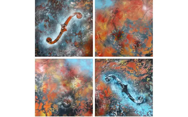 Nákup 4 obrazů (originálů) návrhu obalu LP Poppass