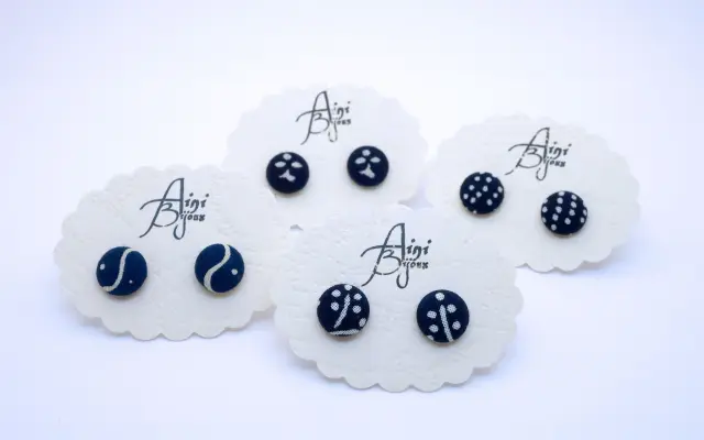 Náušnice z modrotisku (pecky)