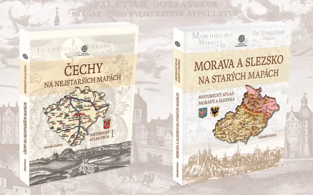 1x Kniha ČECHY NA NEJSTARŠÍCH MAPÁCH + 1x Kniha MORAVA A SLEZKO NA STARÝCH MAPÁCH