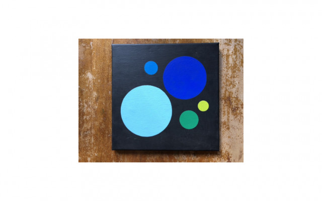 Roman Kusý – Kruhy, akryl na plátně 30x30
