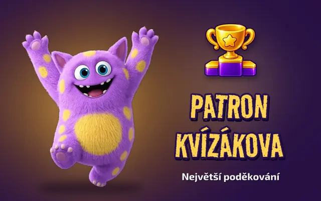 Patron Kvízákova: vaše jméno natrvalo v aplikaci
