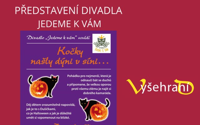 Divadelní představení "Kočky našly dýni v síni" pro děti na téma Dušičky, Halloween