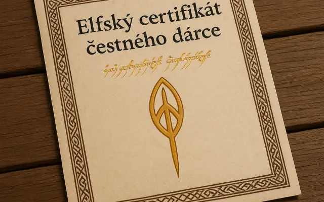 Speciální "ELFSKÝ CERTIFIKÁT PODPOROVATELE"