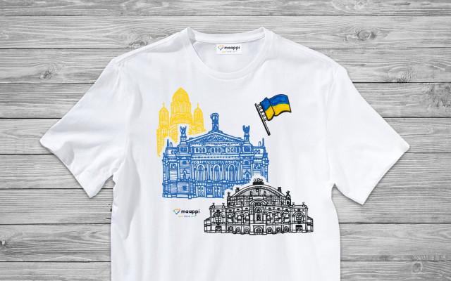 MAAPPI tričko - 3 ukrajinské památky s vlajkou