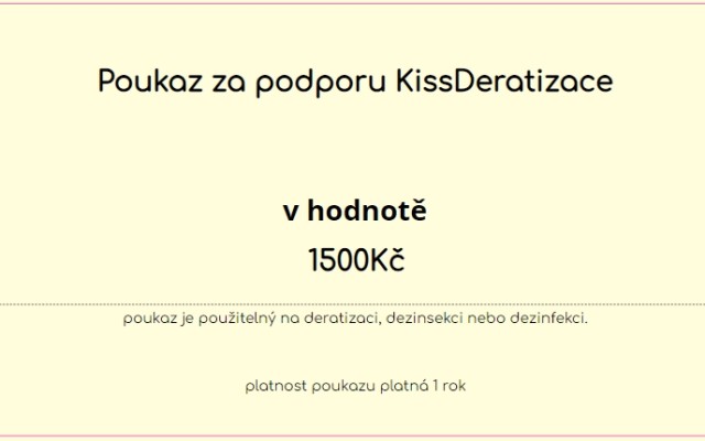 Poukaz na 1500Kč za podporu