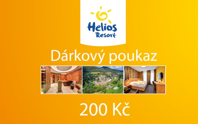 Dárkový poukaz na služby resortu Helios ve výši 200 Kč.