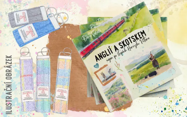 Knížka a stylový skotský přívěšek