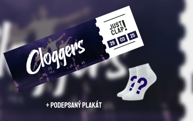 Vstupenka + ponožky Cloggers + podepsaný plakát