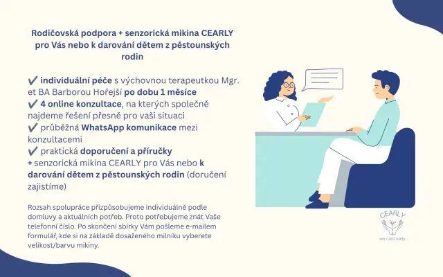 Rodičovská podpora + senzorická mikina CEARLY pro Vás nebo k darování dětem z pěstounských rodin