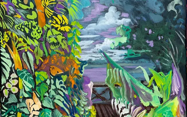 Obrazy Otty Plachta s tématikou amazonské džungle, 40x40cm