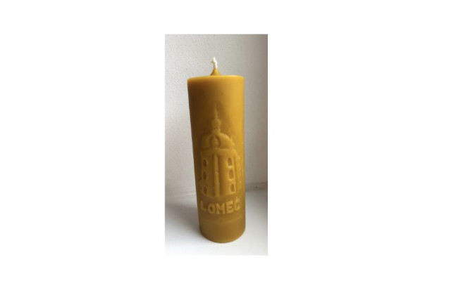 Sponzorská svíčka ze včelího vosku z Lomce