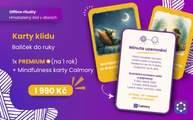 Balíček „Karty klidu“ – Roční Premium + Mindfulness karty Calmory