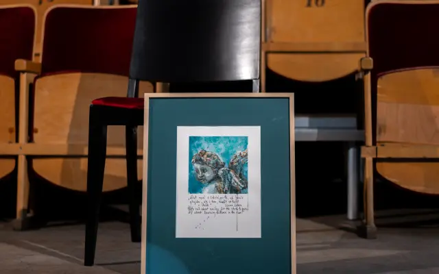 Originální akvarelový obraz anděla bouře od Aleny Náhlovské
