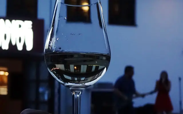 Sklenička vína v úžasné vinárně Barrande, Beroun