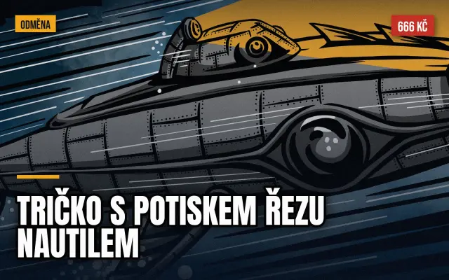 Tričko s potiskem řezu Nautilem