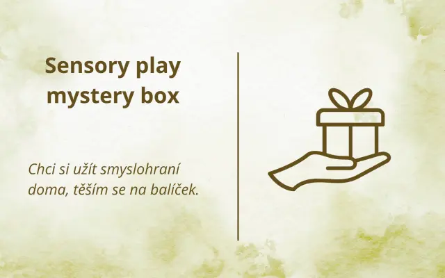 Sensory play mystery box na doma