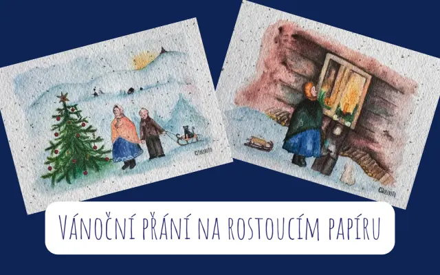 Vánoční přání na rostoucím papíru (A6)