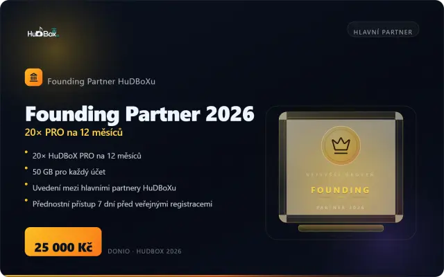 20× PRO na rok + Founding Partner HuDBoXu