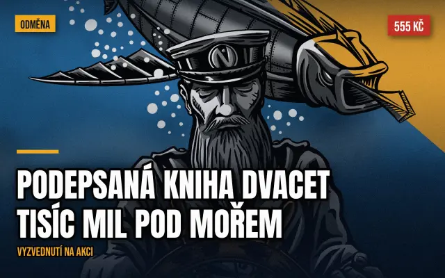 Podepsaná kniha Dvacet tisíc mil pod mořem