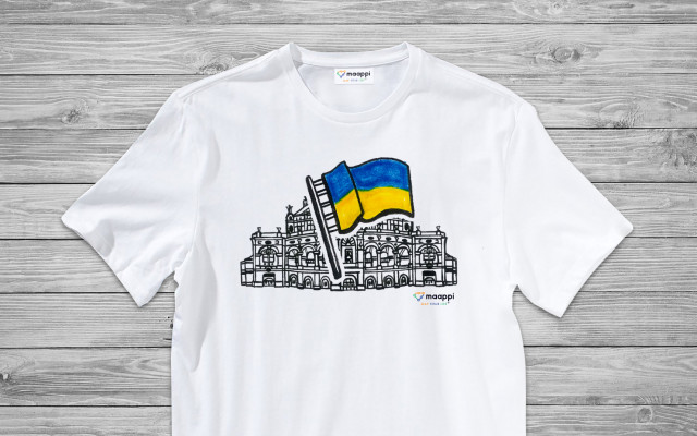 MAAPPI tričko - Kyjevské Národní divadlo s vlajkou