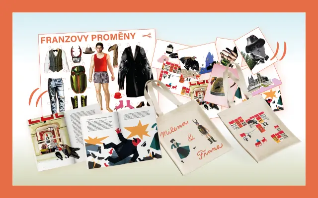 Velký balíček dobrého vkusu! Vystřihovánka + taška + 10x pohled + balíček knih Milena & Franz