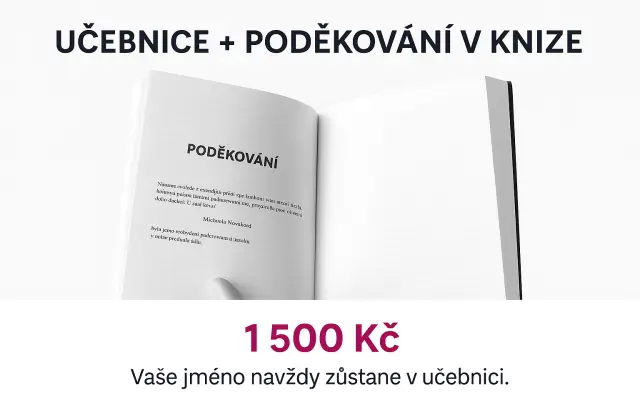 Učebnice + poděkování v knize