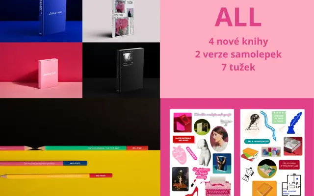 ALL: 4 knihy + 2 verze samolepek + 7 různých tužek wo-men + poštovné