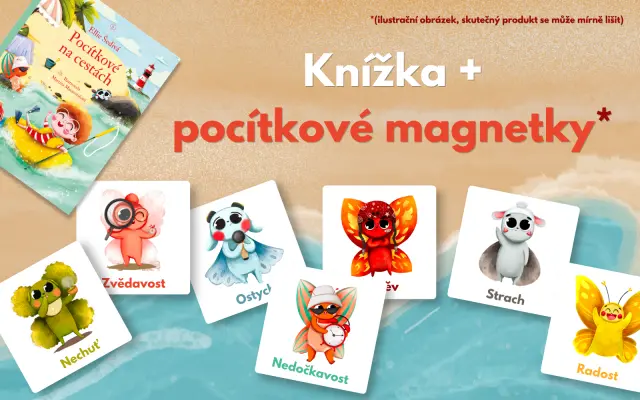 1x kniha Pocítkové na cestách + MAGNETKY (sada 12 ks)