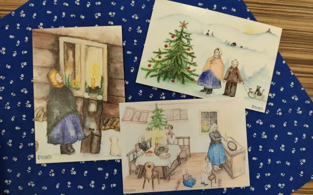Dřevěné adventní puzzle - 24 dílků (30x20 cm)