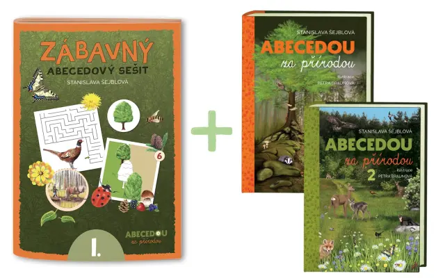 1 x Zábavný abecedový sešit + 1 x kniha Abecedou za přírodou + 1 x kniha Abecedou za přírodou 2