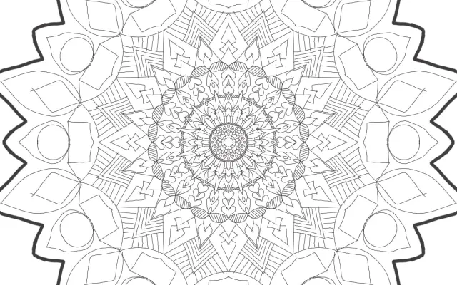 Mandala na přání jako omalovánka (PDF)