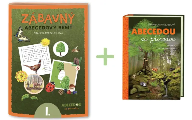 1 x Zábavný abecedový sešit + 1 x kniha Abecedou za přírodou