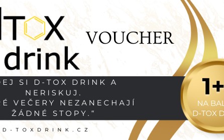 Voucher 1 + 1 zdarma na balení D-TOX drink 10x10ml