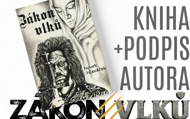 Kniha Zákon vlků s podpisem autora.