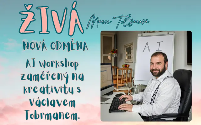 AI workshop zaměřený na kreativitu s Václavem Tobrmanem.