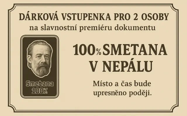 2× vstupenka na slavnostní premiéru dokumentu o cestě do Nepálu