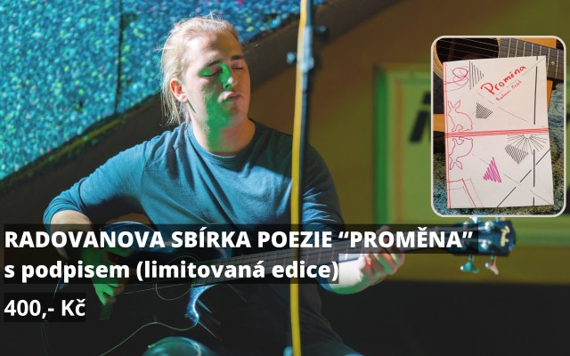 Radovanova sbírka poezie "Proměna" s podpisem (limitovaná edice)