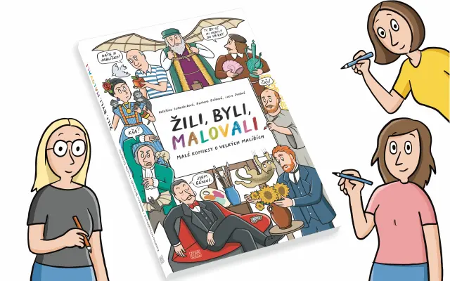kniha ŽILI, BYLI, MALOVALI s podpisem všech tří autorek