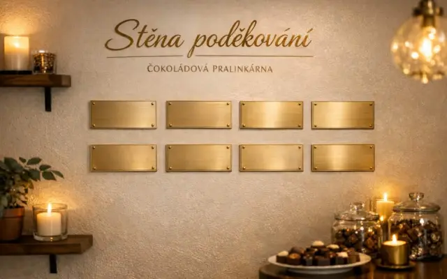 Plaketa na stěně poděkování