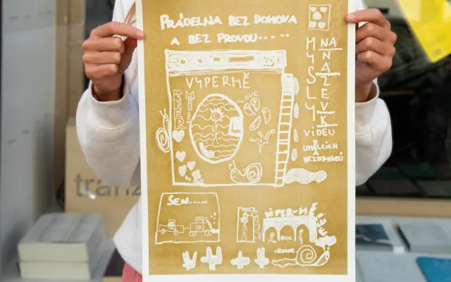 A3 Riso tisk ilustrace „Pračka“