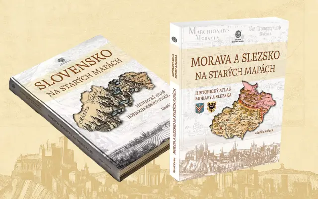 1x Kniha MORAVA A SLEZKO NA STARÝCH MAPÁCH + 1x Kniha SLOVENSKO NA STARÝCH MAPÁCH