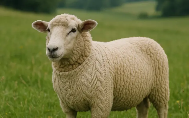 Ručně pletená čepice s bambulí z ovcí z hájenky - limitovaná edice