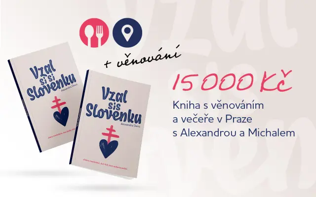 Kniha s věnováním a večeře v Praze s Alexandrou a Michalem